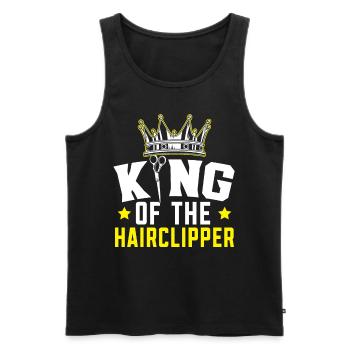 King of Hair Clippers Hairstyle Barber - Men's Premium Organic Tank Top - black - Front - Michal (187cm)