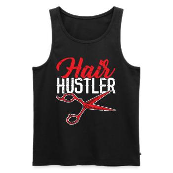 Hair Hustler Barbershop Hair Clipper Barber - Men's Premium Organic Tank Top - black - Front - Michal (187cm)