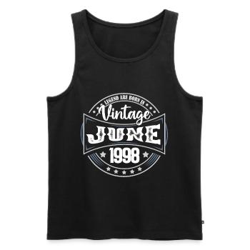 Juni 1998. Geburtstagsgeschenk Juni 1998. Juni. - Männer Premium Bio Tank Top - Schwarz - Vorne - Michal (187cm)