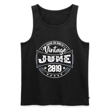 June 2019. Birthday gift June 2019. June. - Men's Premium Organic Tank Top - black - Front - Michal (187cm)