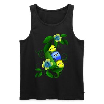 Budgie in the pea - Men's Premium Organic Tank Top - black - Front - AI Model Male 178 light (178cm)