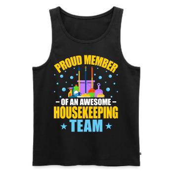Awesome Housekeeping Team - Men's Premium Organic Tank Top - black - Front - Michal (187cm)