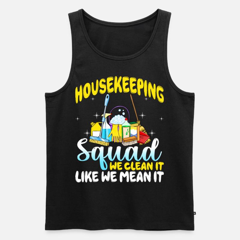 Housekeeping Squad - Männer Premium Bio Tank Top - Schwarz