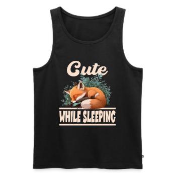 Cute While Sleeping Niedlicher Fuchs Schlafen - Männer Premium Bio Tank Top - Schwarz - Vorne - Michal (187cm)