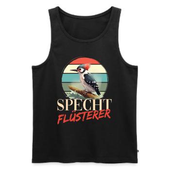 Specht Flüsterer Buntspecht Vogel - Männer Premium Bio Tank Top - Schwarz - Vorne - Michal (187cm)