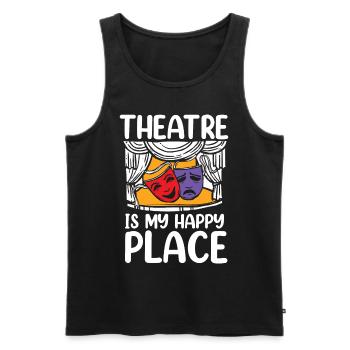 Theatre Is My Happy Place - Männer Premium Bio Tank Top - Schwarz - Vorne - Michal (187cm)