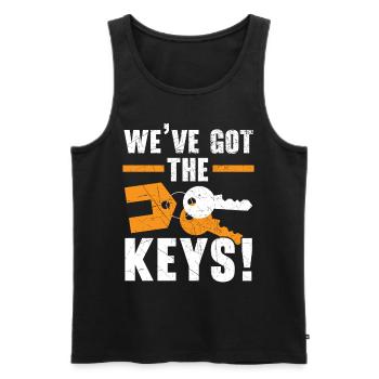 We have the keys to real estate brokers - Men's Premium Organic Tank Top - black - Front - Michal (187cm)