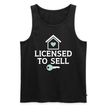 Licence pour vendre une maison Agent immobilier Immobilier - Débardeur bio Premium Homme - noir - Devant - Michal (187cm)