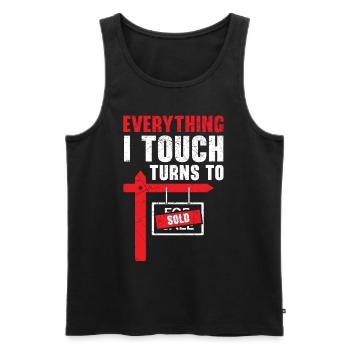 Everything I touch is sold Real estatema - Men's Premium Organic Tank Top - black - Front - AI Model Male 178 light (178cm)