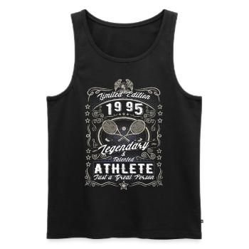 Vintage 1995 Tennis Birthday Gift Hobby - Men's Premium Organic Tank Top - black - Front - Michal (187cm)