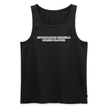 Pilates - Entspannte Muskeln durch Pilates - Männer Premium Bio Tank Top - Schwarz - Vorne - AI Model Male 178 light (178cm)