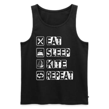 Eat Sleep Kite Repeat - Männer Premium Bio Tank Top - Schwarz - Vorne - Michal (187cm)