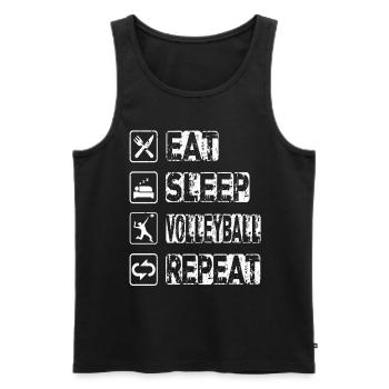 Manger dormir Volleyball Répéter - Débardeur bio Premium Homme - noir - Devant - Michal (187cm)
