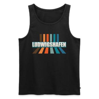 Ludwigshafenerin Ludwigshafener Ludwigshafen - Männer Premium Bio Tank Top - Schwarz - Vorne - Michal (187cm)