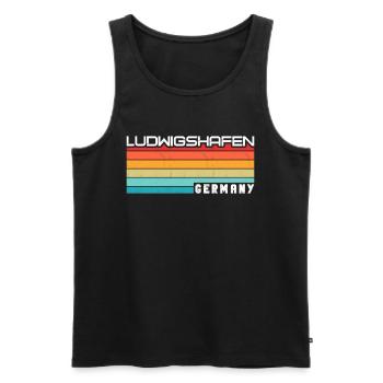 Ludwigshafenerin Ludwigshafener Ludwigshafen - Männer Premium Bio Tank Top - Schwarz - Vorne - Michal (187cm)