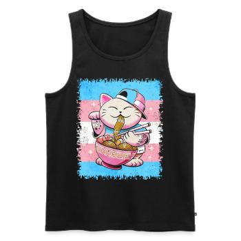 Transgender Stolz Trans Flagge Japanische Ramen Ka - Männer Premium Bio Tank Top - Schwarz - Vorne - Michal (187cm)
