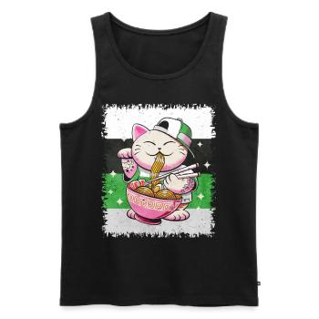 Demiromantic Pride Flag Japanese Ramen Kat - Men's Premium Organic Tank Top - black - Front - Michal (187cm)