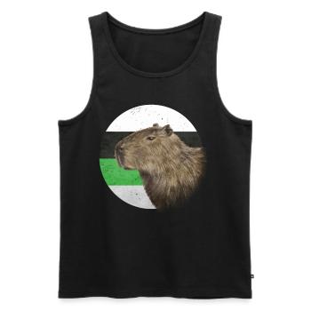 Demiromantic Pride Flag Capybara Sublte LGBTQ - Débardeur bio Premium Homme - noir - Devant - Michal (187cm)