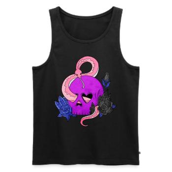 Gender Fluid Pride Flag Skull Snakes Ro - Men's Premium Organic Tank Top - black - Front - Michal (187cm)