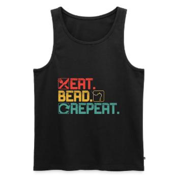 Bead Repeat - Men's Premium Organic Tank Top - black - Front - AI Model Male 178 light (178cm)