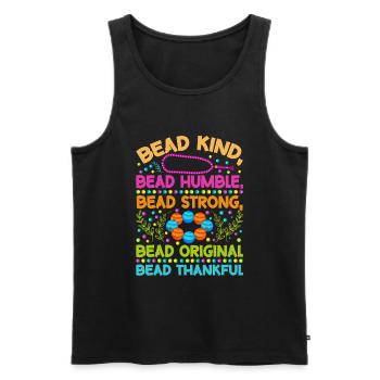 Beading Designs for Beader - Men's Premium Organic Tank Top - black - Front - AI Model Male 178 light (178cm)