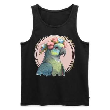 Mignon Oiseau de Hahn Fleur d’ara Couronne Oiseaux de compagnie - Débardeur bio Premium Homme - noir - Devant - Michal (187cm)