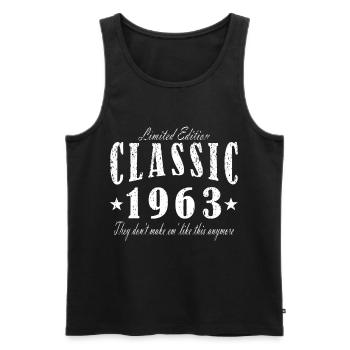 T-shirt rétro 1963 63 millésime 1963 - Débardeur bio Premium Homme - noir - Devant - Michal (187cm)