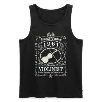 Vintage 1961 Violinist Birthday Gift Hobby - Men's Premium Organic Tank Top - black - Front - Michal (187cm)