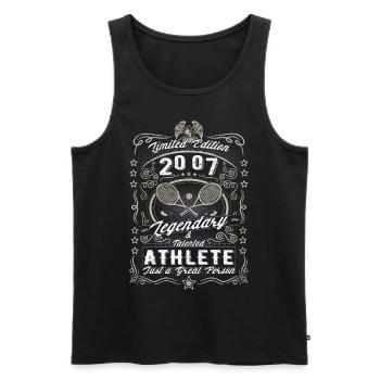 Vintage 2007 Tennis Geburtstag Geschenk Hobby - Männer Premium Bio Tank Top - Schwarz - Vorne - Michal (187cm)