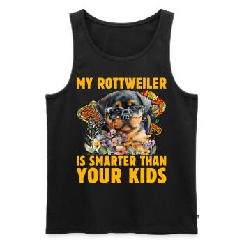 My Rottweiler is smarter than your Kids - Männer Premium Bio Tank Top - Schwarz - Vorne - Michal (187cm)