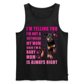Dicton Rottweiler - Débardeur bio Premium Homme - noir - Devant - AI Model Male 178 light (178cm)