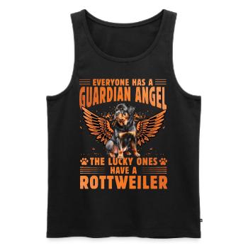 Guardian Angel Rottweiler - Men's Premium Organic Tank Top - black - Front - Michal (187cm)