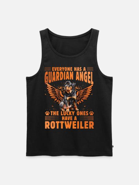 Guardian Angel Rottweiler - Men's Premium Organic Tank Top - black