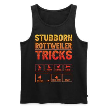 Stubborn Rottweiler Tricks - Männer Premium Bio Tank Top - Schwarz - Vorne - Michal (187cm)