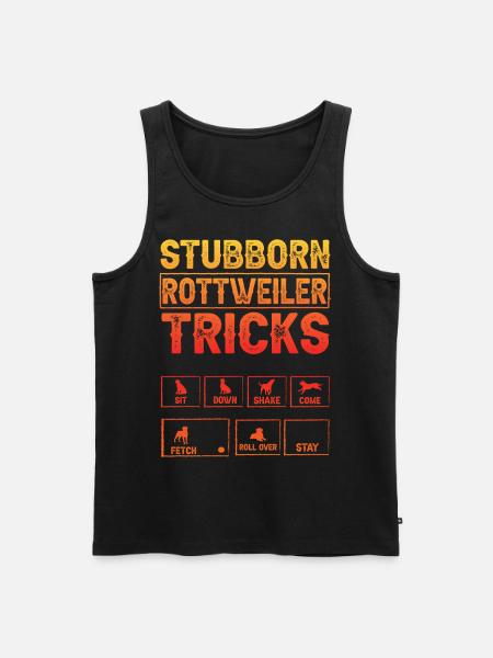 Stubborn Rottweiler Tricks - Men's Premium Organic Tank Top - black