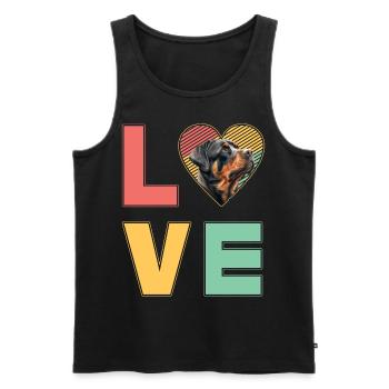 Love Rottweiler - Men's Premium Organic Tank Top - black - Front - AI Model Male 178 light (178cm)