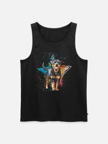 Rottweiler Retro - Männer Premium Bio Tank Top - Schwarz