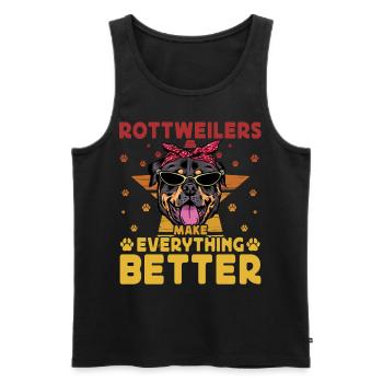 Rottweilers make everything better - Men's Premium Organic Tank Top - black - Front - Michal (187cm)