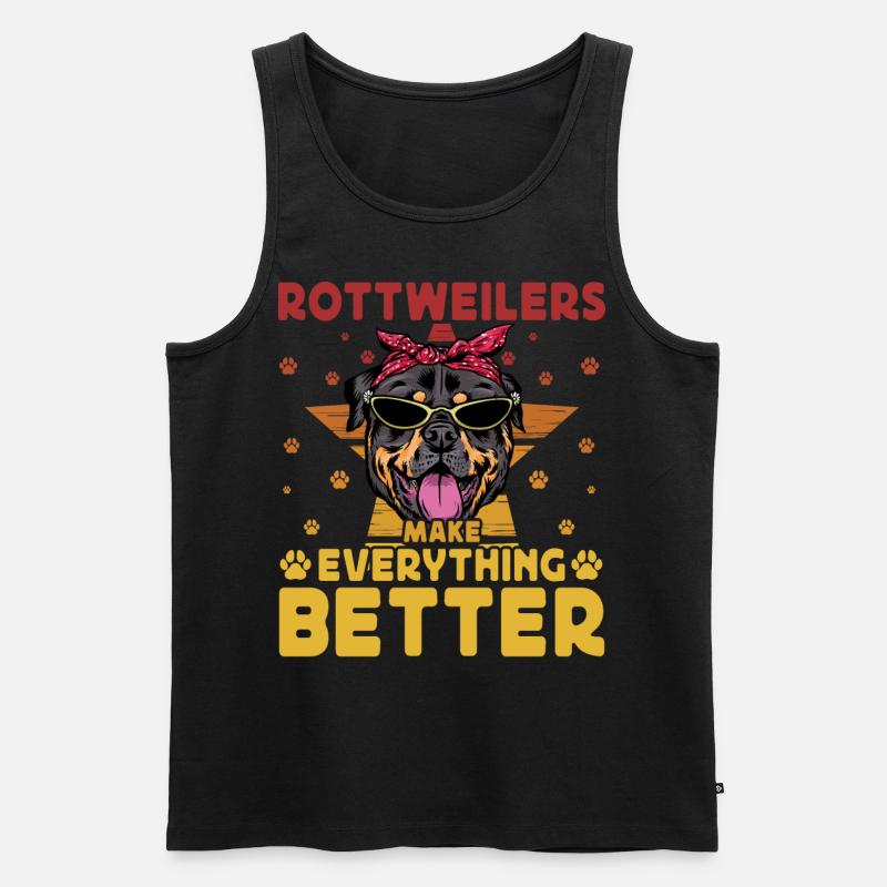 Rottweilers make everything better - Männer Premium Bio Tank Top - Schwarz