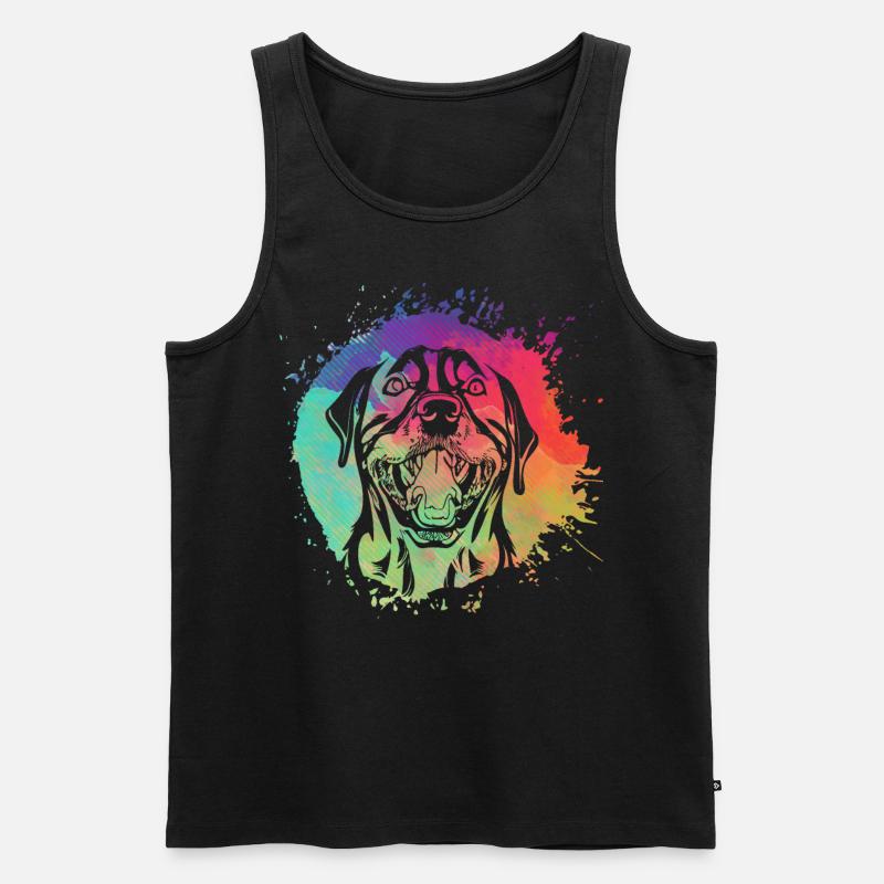 Rottweiler Retro - Männer Premium Bio Tank Top - Schwarz
