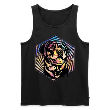 Rottweiler - Männer Premium Bio Tank Top - Schwarz - Vorne - AI Model Male 178 light (178cm)