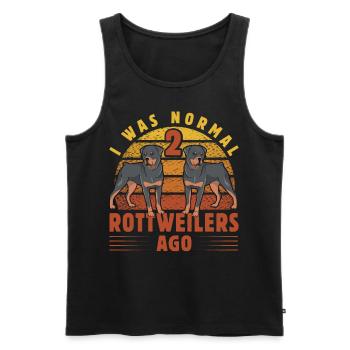 I was normal 2 Rottweilers ago - Männer Premium Bio Tank Top - Schwarz - Vorne - Michal (187cm)