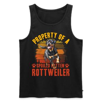 Propriété d’un Rottweiler pourri gâté - Débardeur bio Premium Homme - noir - Devant - Michal (187cm)