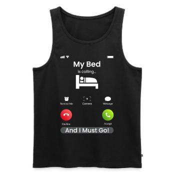 My Bed Is Calling - Männer Premium Bio Tank Top - Schwarz - Vorne - Michal (187cm)