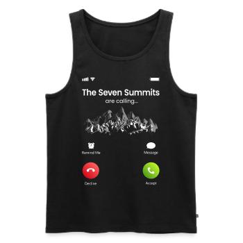 The Seven Summits Are Calling - Männer Premium Bio Tank Top - Schwarz - Vorne - Michal (187cm)