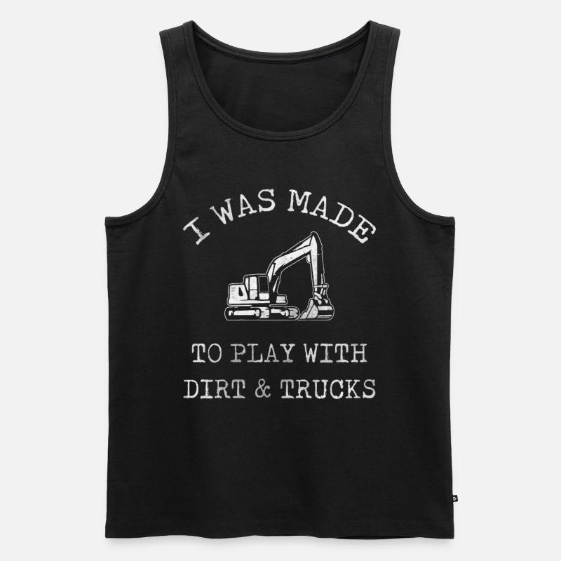 Baggerführer Retro - Männer Premium Bio Tank Top - Schwarz