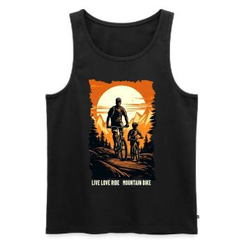Father and son mountain bike mountain biker gift - Men's Premium Organic Tank Top - black - Front - AI Model Male 178 light (178cm)