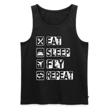 Eat Sleep Fly Repeat - Men's Premium Organic Tank Top - black - Front - Michal (187cm)