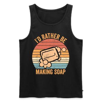Funny soap making soap maker - Men's Premium Organic Tank Top - black - Front - AI Model Male 178 light (178cm)