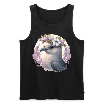 Mignon Fulmar Oiseau Fleur Couronne Floral Tropical Oiseau - Débardeur bio Premium Homme - noir - Devant - Michal (187cm)